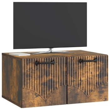 Wandmontierter TV-Schrank Geräucherte Eiche 59,5 x 41 x 30 cm