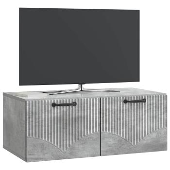 Wandmontierter TV-Schrank Betongrau 78,5 x 41 x 30 cm