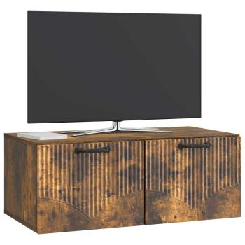 Wandmontierter TV-Schrank Geräucherte Eiche 78,5 x 41 x 30 cm