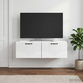 ARDEBO.de - Wandmontierter TV-Schrank Hochglanz Weiß 98 x 41 x 30 cm