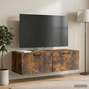 ARDEBO.de - Wandmontierter TV-Schrank Geräucherte Eiche 98 x 41 x 30 cm