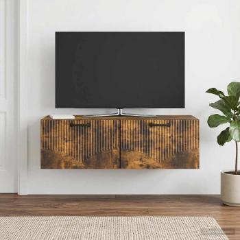 Wandmontierter TV-Schrank Geräucherte Eiche 98 x 41 x 30 cm