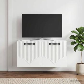 ARDEBO.de - Wandmontierter TV-Schrank Hochglanz Weiß 59,5 x 31 x 30 cm