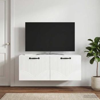 ARDEBO.de - Wandmontierter TV-Schrank Hochglanz Weiß 78,5 x 31 x 30 cm