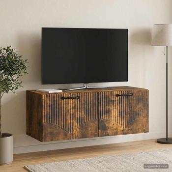 Wandmontierter TV-Schrank Geräucherte Eiche 78,5 x 31 x 30 cm