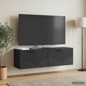 ARDEBO.de - Wandmontierter TV-Schrank Schwarz 98 x 31 x 30 cm Holzwerkstoff