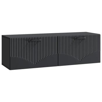 Wandmontierter TV-Schrank Schwarz 98 x 31 x 30 cm Holzwerkstoff