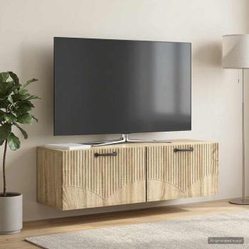 ARDEBO.de - Wandmontierter TV-Schrank Sonoma-Eiche 98 x 31 x 30 cm