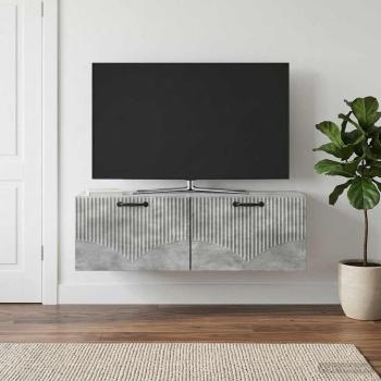 ARDEBO.de - Wandmontierter TV-Schrank Betongrau 98 x 31 x 30 cm