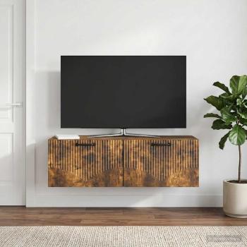Wandmontierter TV-Schrank Geräucherte Eiche 98 x 31 x 30 cm