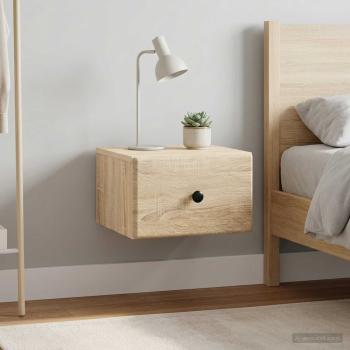 ARDEBO.de - Wandmontierter Nachttisch 2 stk. Sonoma-Eiche 34,5 x 33 x 20 cm