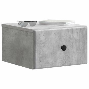 Wandmontierter Nachttisch Betongrau 34,5 x 33 x 20 cm
