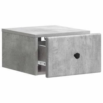 Wandmontierter Nachttisch Betongrau 34,5 x 33 x 20 cm