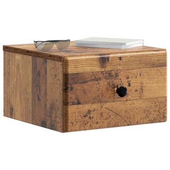 Wandmontierter Nachttisch 2 stk. Altholz 34,5 x 33 x 20 cm