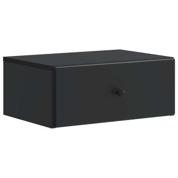 Wandmontierter Nachttisch Schwarz 49 x 34,5 x 20 cm