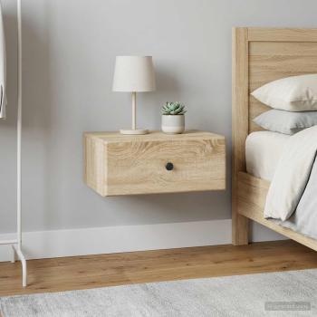 ARDEBO.de - Wandmontierter Nachttisch 2 stk. Sonoma-Eiche 49 x 34,5 x 20 cm