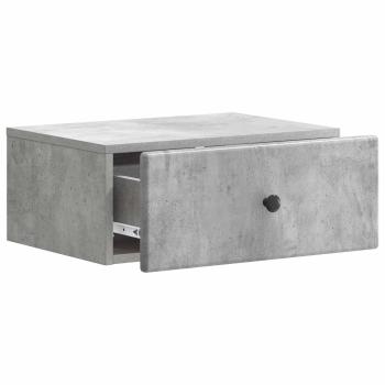 Wandmontierter Nachttisch Betongrau 49 x 34,5 x 20 cm