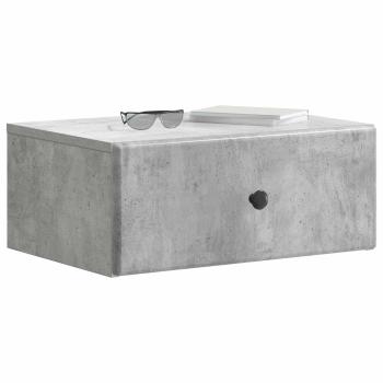 Wandmontierter Nachttisch 2 stk. Betongrau 49 x 34,5 x 20 cm