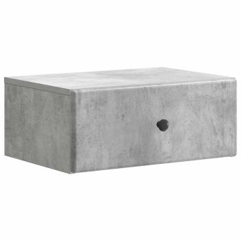 Wandmontierter Nachttisch 2 stk. Betongrau 49 x 34,5 x 20 cm