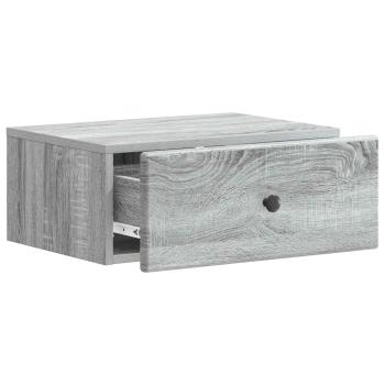 Wandmontierter Nachttisch Graues Sonoma 49 x 34,5 x 20 cm