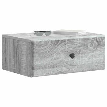 Wandmontierter Nachttisch 2 stk. Graues Sonoma