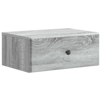 Wandmontierter Nachttisch 2 stk. Graues Sonoma
