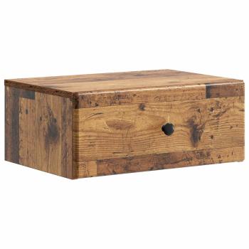 Wandmontierter Nachttisch Altholz 49 x 34,5 x 20 cm