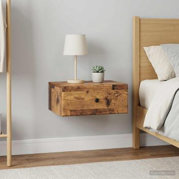 ARDEBO.de - Wandmontierter Nachttisch 2 stk. Altholz 49 x 34,5 x 20 cm