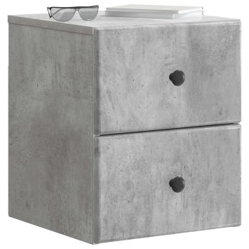 Wandmontierter Nachttisch 2 stk. Betongrau 34,5 x 33 x 40 cm