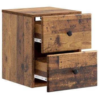 Wandmontierter Nachttisch Altholz 34,5 x 33 x 40 cm