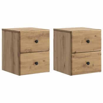 Wandmontierter Nachttisch 2 stk. Artisan-Eiche