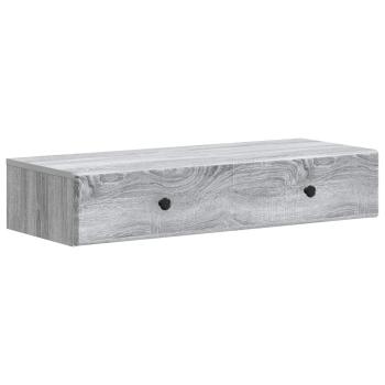 Wandmontierter Beistelltisch Graues Sonoma 87,5 x 34,5 x 17 cm