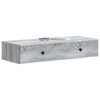 Wandmontierter Beistelltisch Graues Sonoma 87,5 x 34,5 x 17 cm