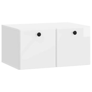 Wandmontierter TV-Schrank 59,5 x 41 x 30 cm Hochglanz Weiß