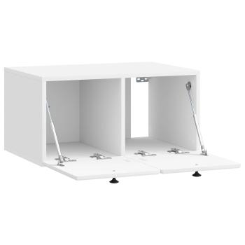 Wandmontierter TV-Schrank 59,5 x 41 x 30 cm Hochglanz Weiß