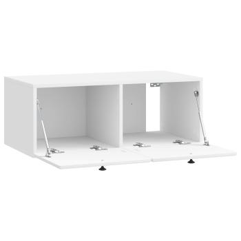 Wandmontierter TV-Schrank 78,5 x 41 x 30 cm Hochglanz Weiß