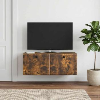 ARDEBO.de - Wandmontierter TV-Schrank 78,5 x 41 x 30 cm Geräucherte Eiche