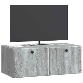 Wandmontierter TV-Schrank 78,5 x 41 x 30 cm Grau Sonoma