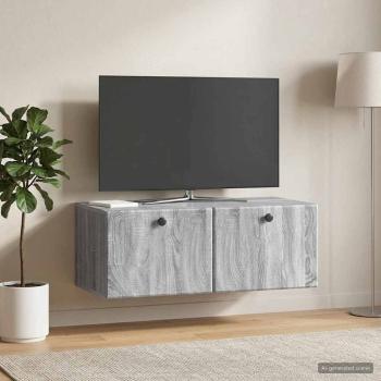 Wandmontierter TV-Schrank 78,5 x 41 x 30 cm Grau Sonoma