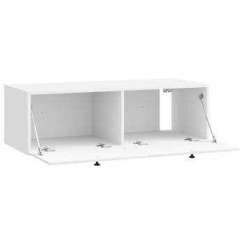 Wandmontierter TV-Schrank 98 x 41 x 30 cm Hochglanz Weiß