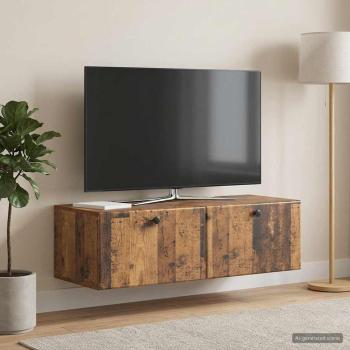 ARDEBO.de - Wandmontierter TV-Schrank 98 x 41 x 30 cm Altholz Holzwerkstoff