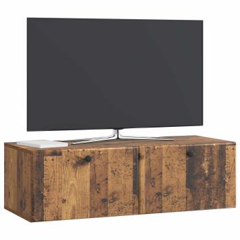 Wandmontierter TV-Schrank 98 x 41 x 30 cm Altholz Holzwerkstoff
