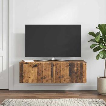 Wandmontierter TV-Schrank 98 x 41 x 30 cm Altholz Holzwerkstoff