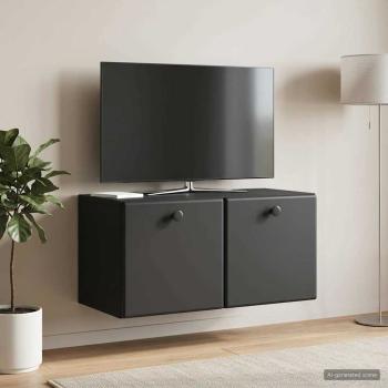 Wandmontierter TV-Schrank 59,5 x 31 x 30 cm Schwarz
