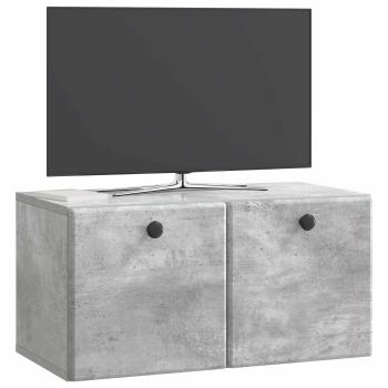 Wandmontierter TV-Schrank 59,5 x 31 x 30 cm Betongrau