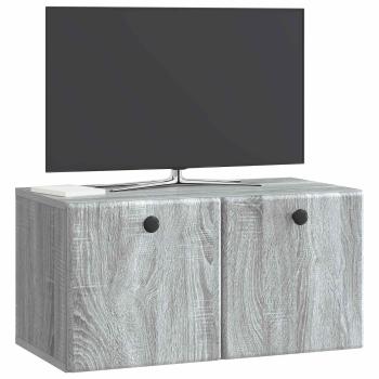 Wandmontierter TV-Schrank 59,5 x 31 x 30 cm Grau Sonoma