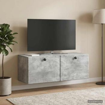 ARDEBO.de - Wandmontierter TV-Schrank 78,5 x 31 x 30 cm Betongrau