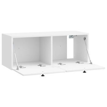 Wandmontierter TV-Schrank 78,5 x 31 x 30 cm Hochglanz Weiß