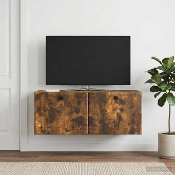 ARDEBO.de - Wandmontierter TV-Schrank 78,5 x 31 x 30 cm Geräucherte Eiche