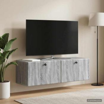Wandmontierter TV-Schrank 98 x 31 x 30 cm Grau Sonoma